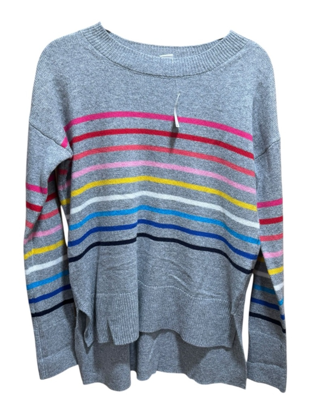 GAP Crazy Stripe Sweater Small NWT Wool Blend Rainbow Stripe Crewneck - Picture 2 of 9